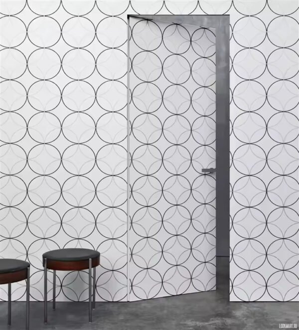 Frameless invisible door in a luxury home setting
