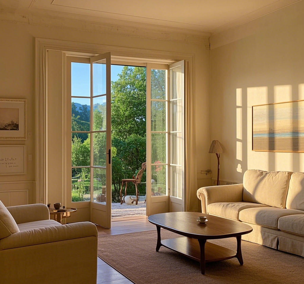 Classic French doors with timeless European charm and craftsmanship.