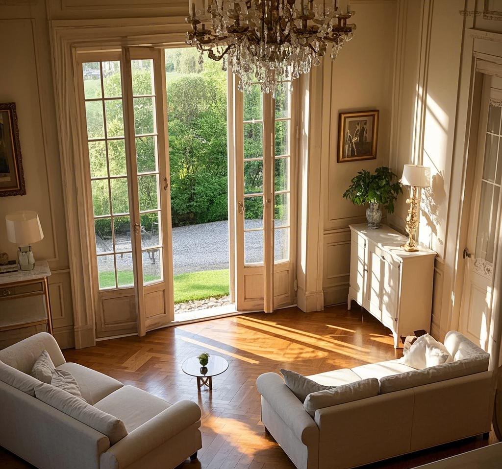 French door design with double-opening structure for a brighter space