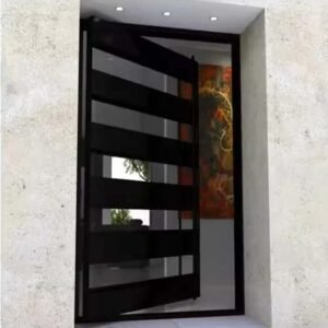 Modern custom wood front door for villa