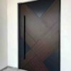 Close-up of wooden gate door craftsmanship and texture