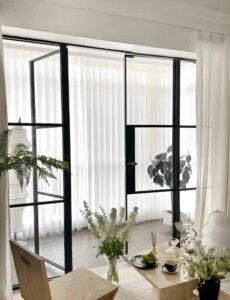 Aesthetically pleasing glass partition door with modern design