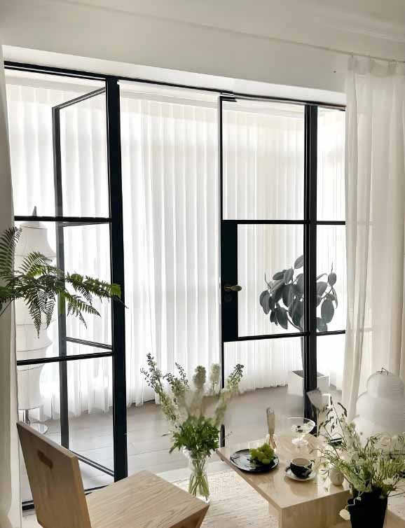 Aesthetically pleasing glass partition door with modern design