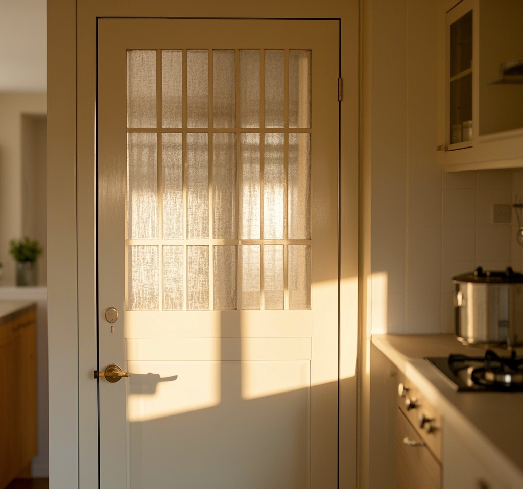 White kitchen door modern style with matching cabinetry for a cohesive look