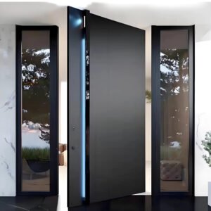 Aluminum pivot wooden front door for modern homes