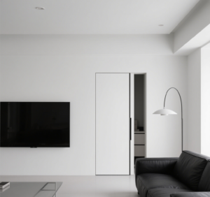 Invisible door design in modern living room