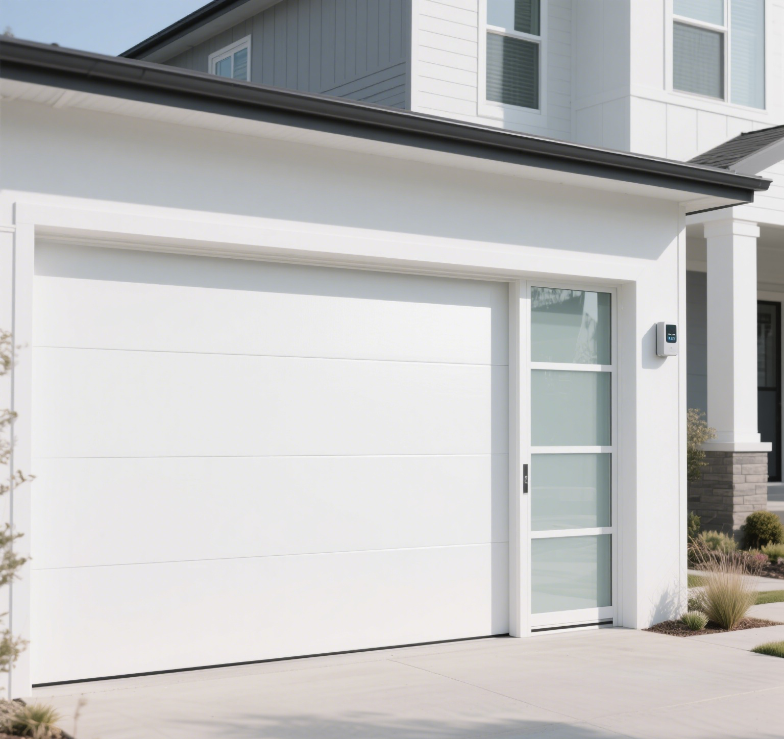 法式门效果图 (3) Convenient and Secure Electric Roller Garage Doors for Your Home