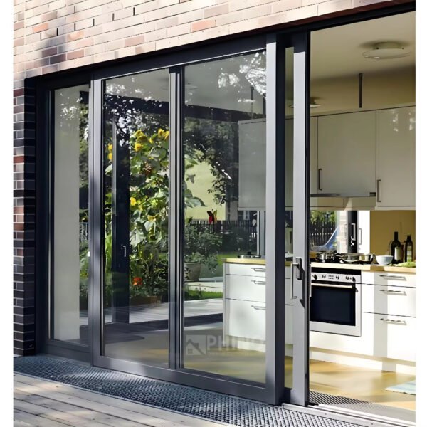 American style aluminum patio glass door front view