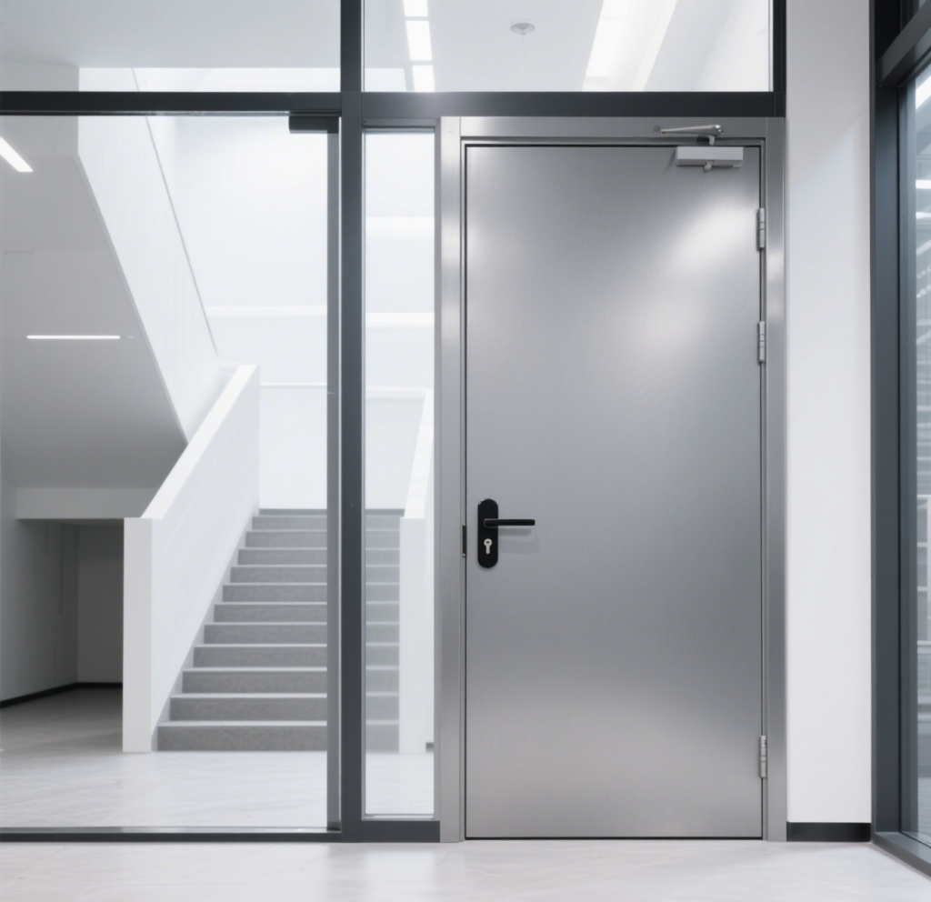 Heavy-duty steel fire rated door for commercial buildings