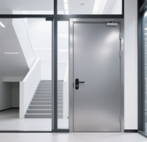 Heavy-duty steel fire rated door for commercial buildings