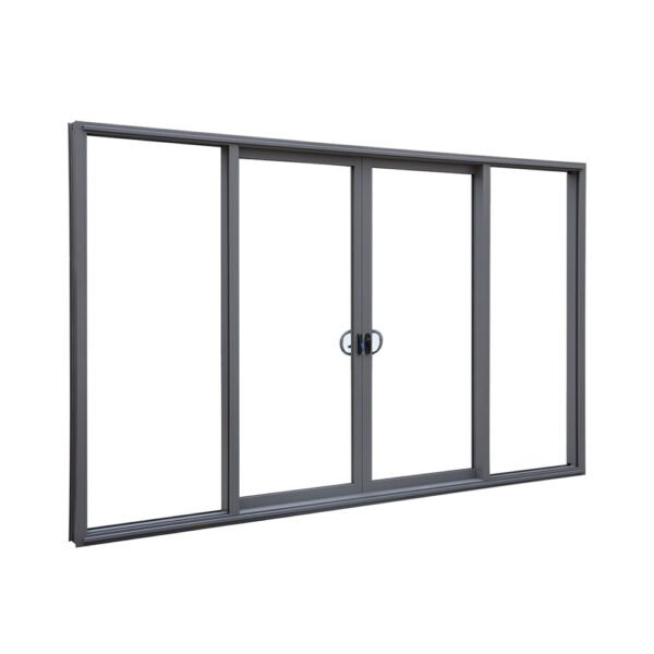 High-quality sliding track and hardware detail on glass door
