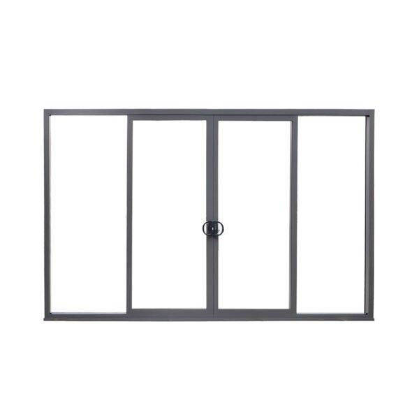Sliding door connecting living room to patio area
