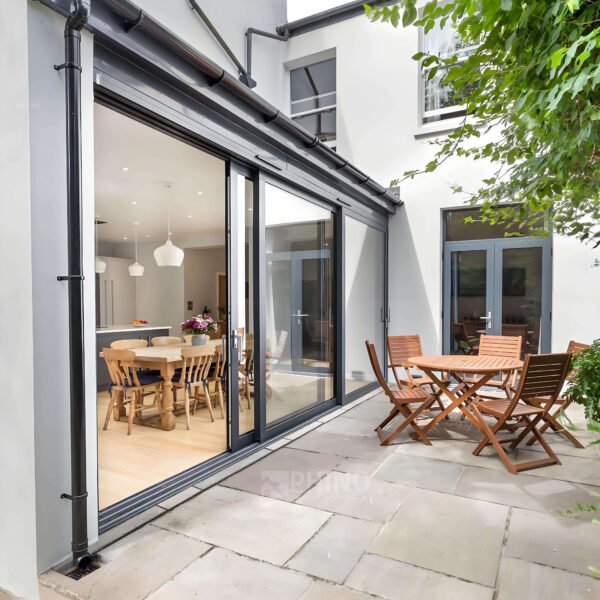Outdoor installation of customized aluminum glass patio door