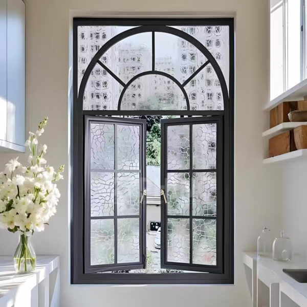 CE Certified Hurricane-Proof Arch French Window – Laminated Glass Impact Resistance & Tilt‑Turn Design - Image 4